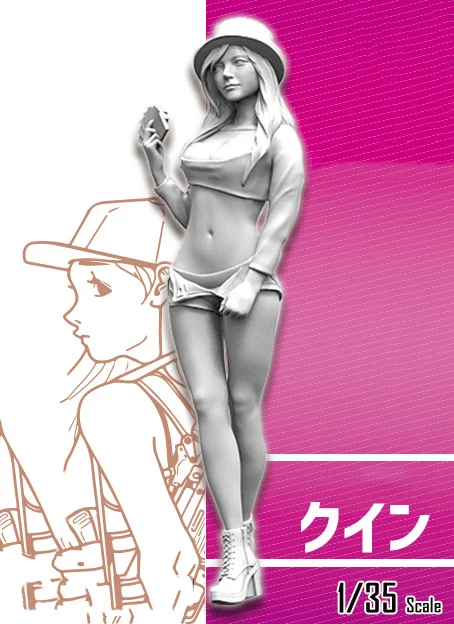 Unassambled 1/35 современной девушки летние статуэтка в виде набор миниатюрных моделей