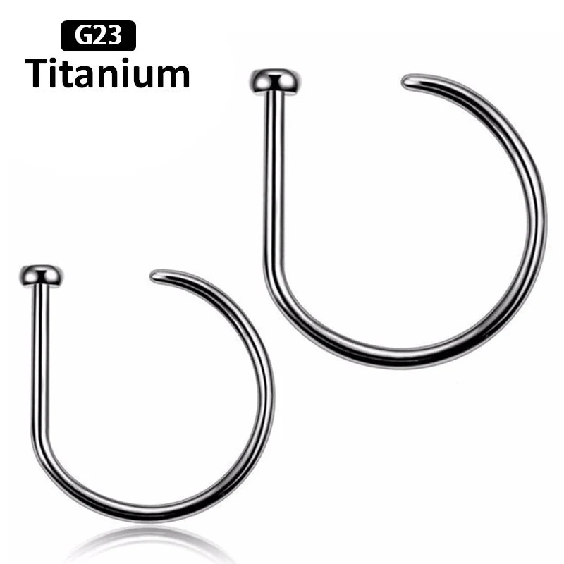 

1PS New Whole G23Titanium Titanium Piercing Women/man Nosering Ring&Studs D-Ring With Out Body Piercing Jewelry