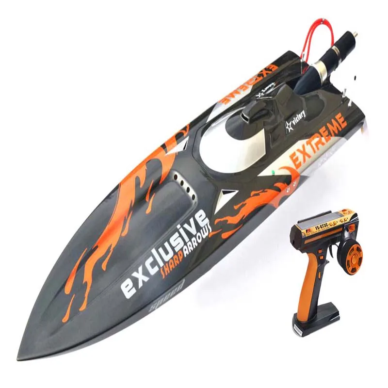 G30D ARTR-RC стекловолокно RC Monohull лодка 30CC двигатель RadioSys серый с оранжевым огнем THZH0069