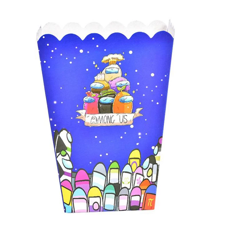 

Happy Birthday Party Gifts Candy Box Kids Favors Baby Shower Paperboard Among Us Popcorn Boxes Decoration Supplies 30pcs/lot