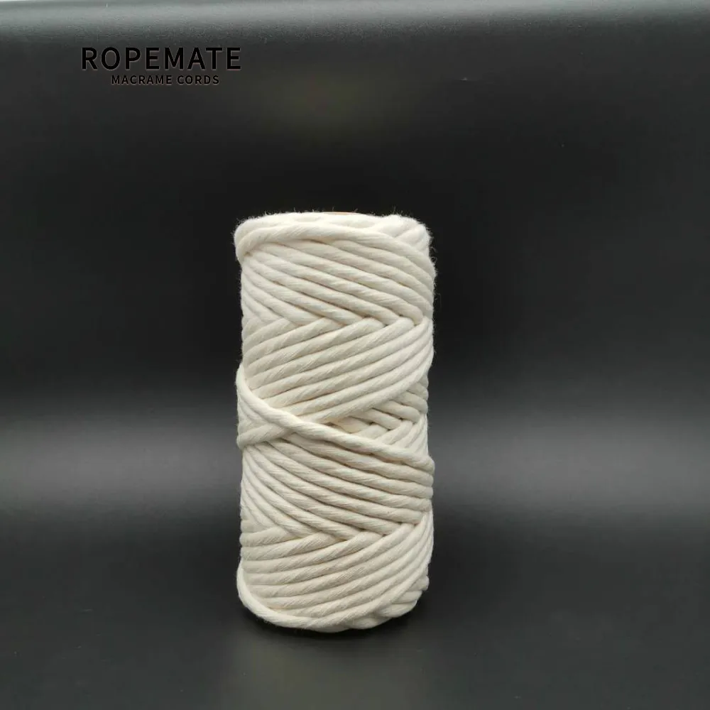 ROPEMATE веревка из органического хлопка 6 мм-1 одинарная прядь-натуральная | Дом и сад