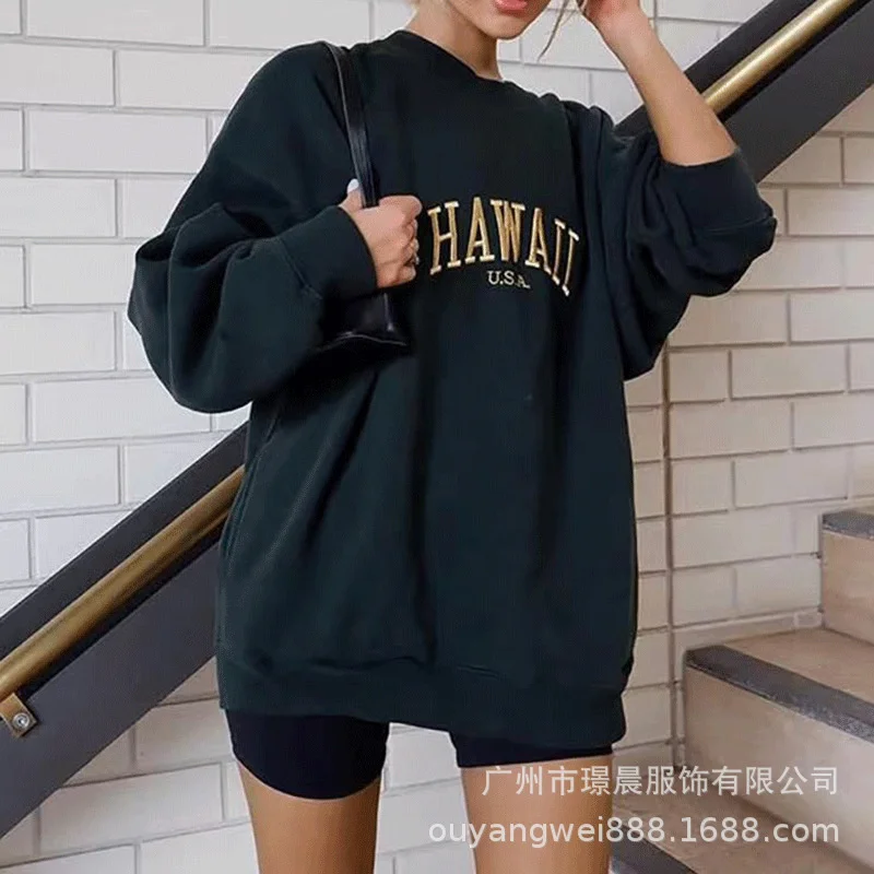 

2021 autumn new women's letter printed sweater women's long sleeve top