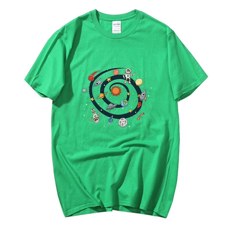 2020 Футболка с оригинальным цифровым принтом астронавта космическая качели под