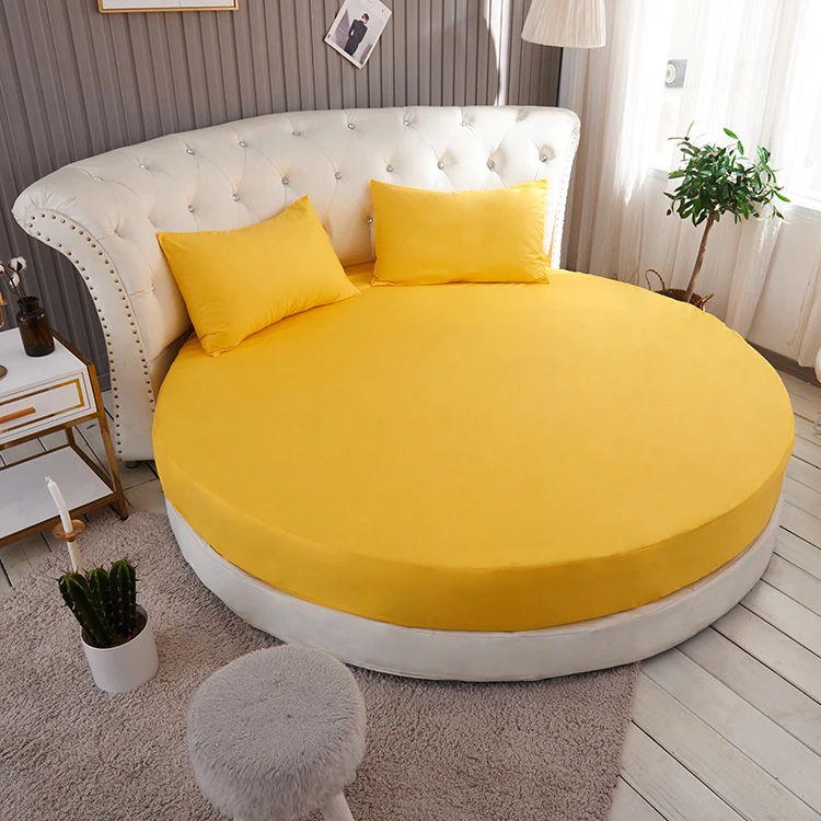 3 предмета Цвет 100% хлопок Круглый простыней на резинке круглая кровать листа
