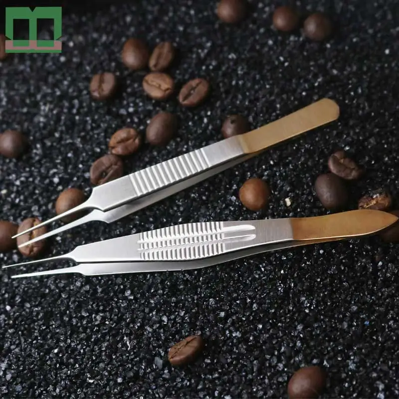 Хирургический Инструмент толстые щипцы ласточкин хвост с позолоченной ручкой 0 4