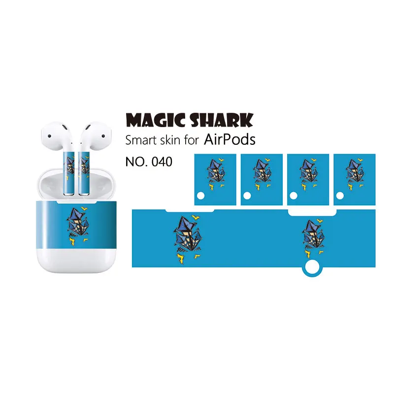 

Magic Shark Zombie Ghost Skin Film Skin Sticker Case Cover for Air Pods Apple AirPod Wireless Earphone
