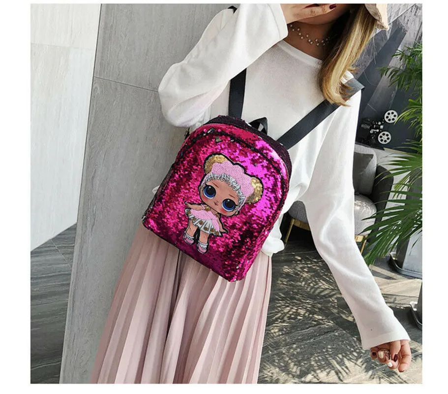 2019 женский рюкзак с блестками на плечо школьный Женский туристический для