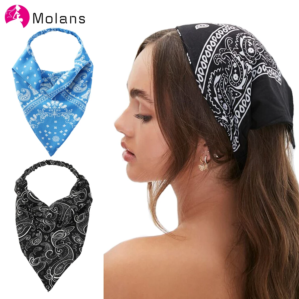 

Molans Vintage Print Bandana Headbands for Women Elastic Hairband Turban Hair Bands Hair Accessories Girls Scrunchies Headwrap