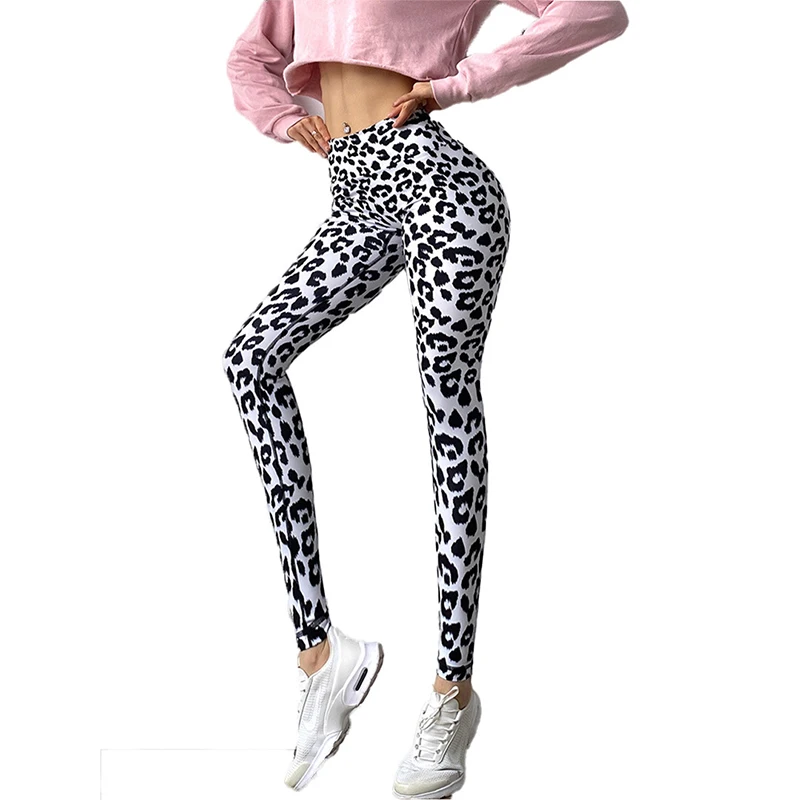 

High Waist Sport Pants Gym Workout Legging Women Leopard Pattern Print Leggings Scrunch Butt Fitness Yoga Pants Femme Sportswear