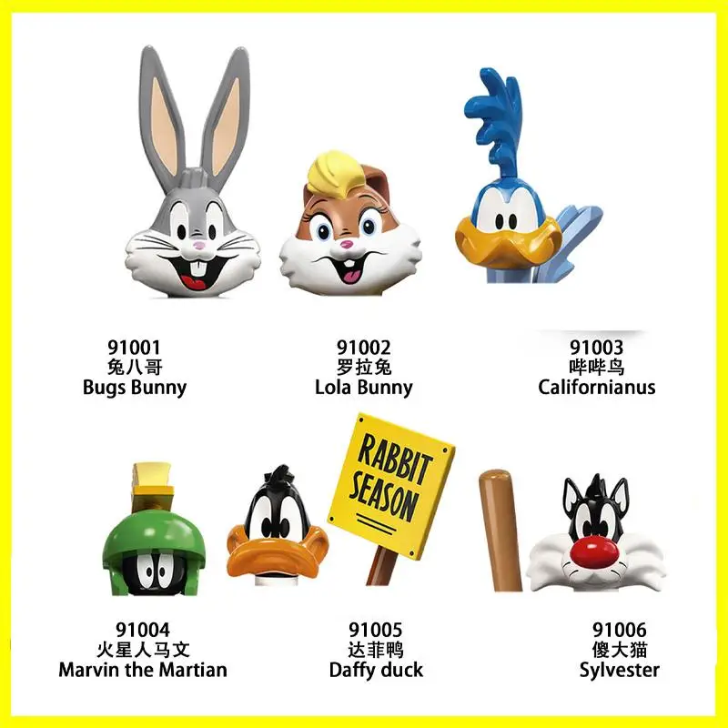 

Anime Series Mini Figures Blocks Bugs Bunny Lola Bunny Daffy Duck Sylvester Bricks Toy's Building Blocks Diy Assembled Model