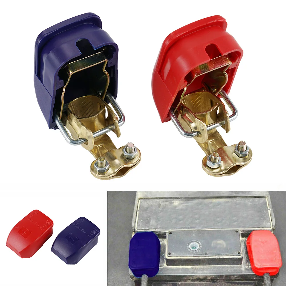 

2Pcs 6.9*4.7*2.8cm Car Boat RV Heavy Duty Quick Release Battery Terminal Clip Connector Clamp Positive & Negative