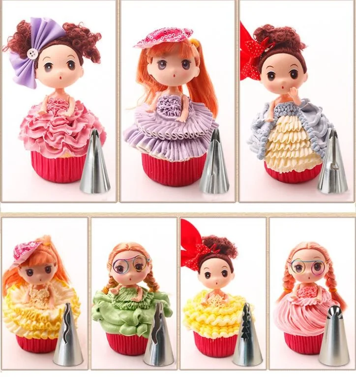 7pcs set style Русский трубопровод советы Обледенение Трубопроводы Советы Набор различные дизайн украшения торта принадлежности сопла муфта трубопровод мешок Кондитерские инструменты - Цвет: 7pcs set style