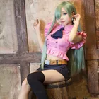 Костюм Моряка Jk, пикантный, в японском стиле, для Хэллоуина, косплея, с галстуком-бабочкой, без рукавов, розовый топ, темно-синяя короткая юбка с ремнем