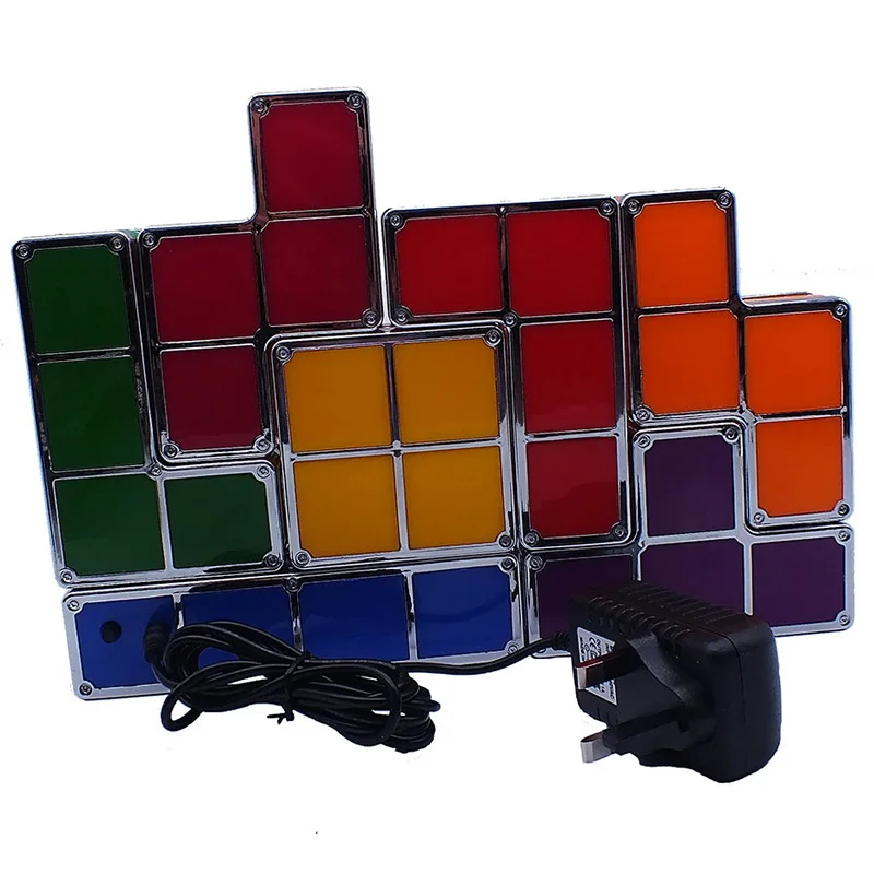 Светодиодный светильник для Тетрис небольшие блоки набор светодиодных ламп