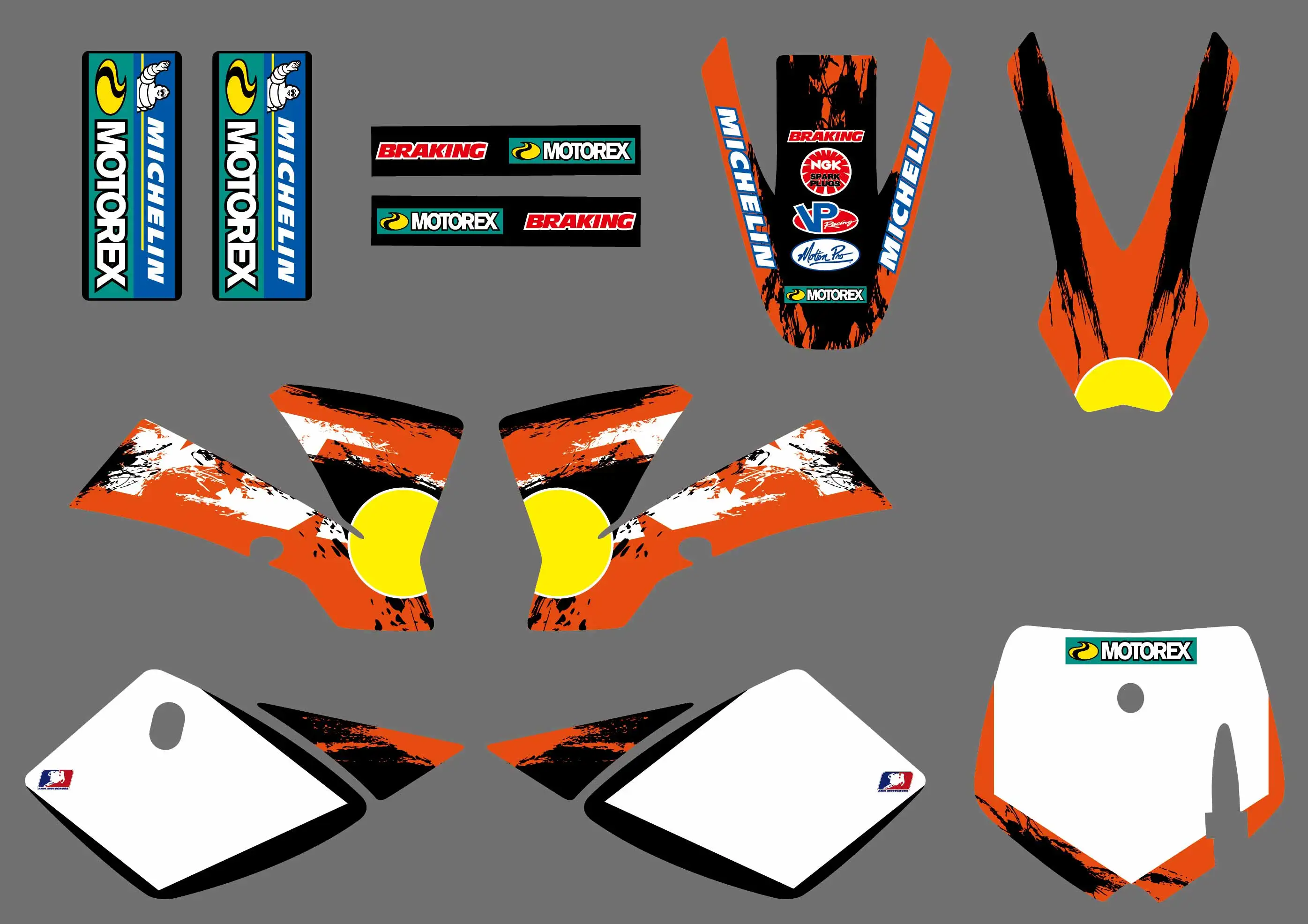 

For KTM 50 SX50 SX 50CC MINI Adventure MTK50 2002 2003 2004 2005 2006 2007 2008 Motorbike Team Graphics Decals Stickers Deco Set