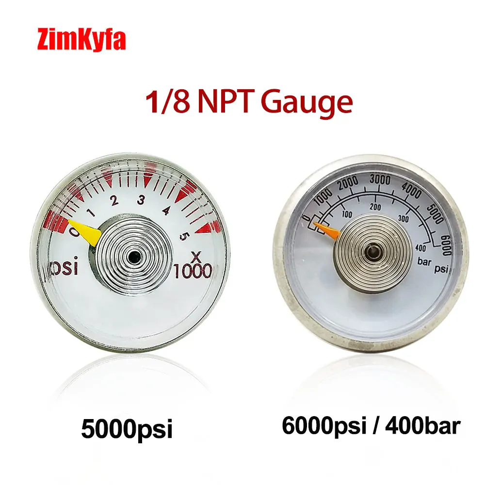 36 мм манометр для пейнтбола PCP заправки 400bar/6000psi и 5000psi 1/8NPT ниток|Пейнтбольные