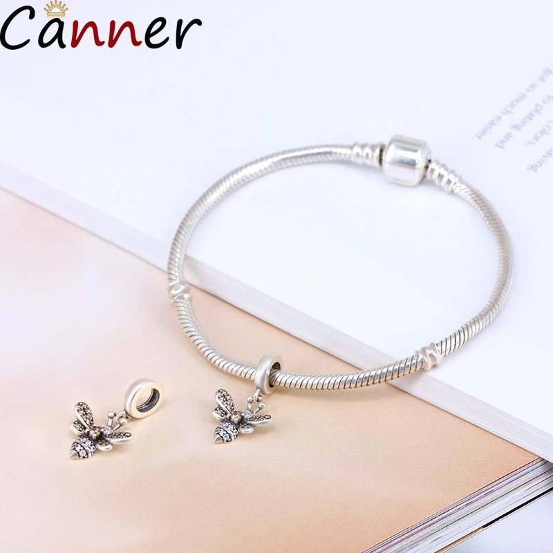 

CANNER 925 Sterling Silver Plated Charm Bracelet & Bangle Accessories with Halloween Skull Beads Women Birthday Gifts Jewelry