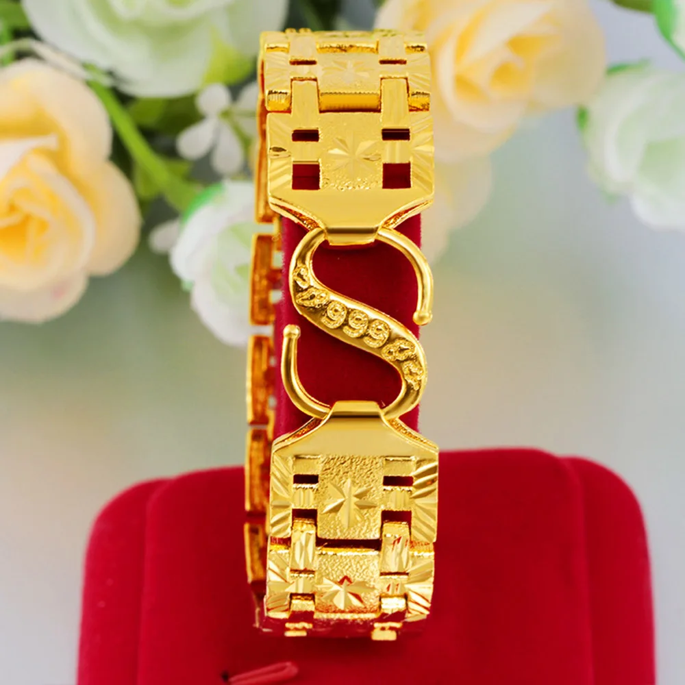 

Muslim Domineering Gold Jewelry Rice Flower Fashion Charm Luxury Bracelet Middle East Banquet Wedding Jewelry Man Bracelet