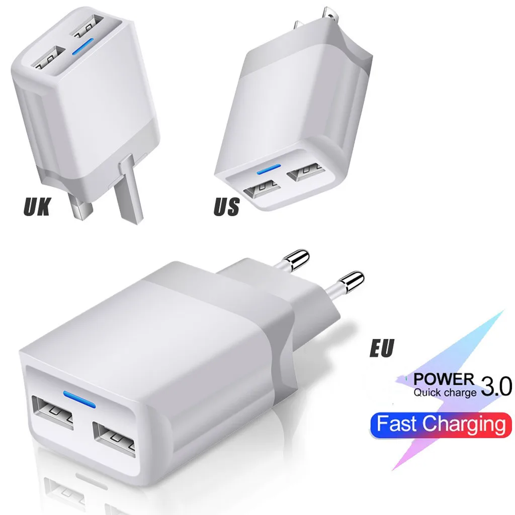 Ouhaobin 2 порта светодиодный USB зарядное устройство для Samung NOTE 10 Быстрая зарядка EU/US/UK