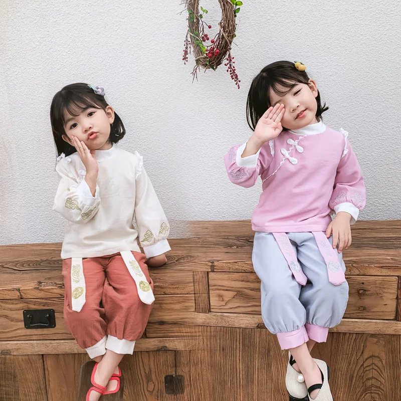 Комплект одежды из 2 предметов для девочек WLG осенний комплект рубашки и штанов в