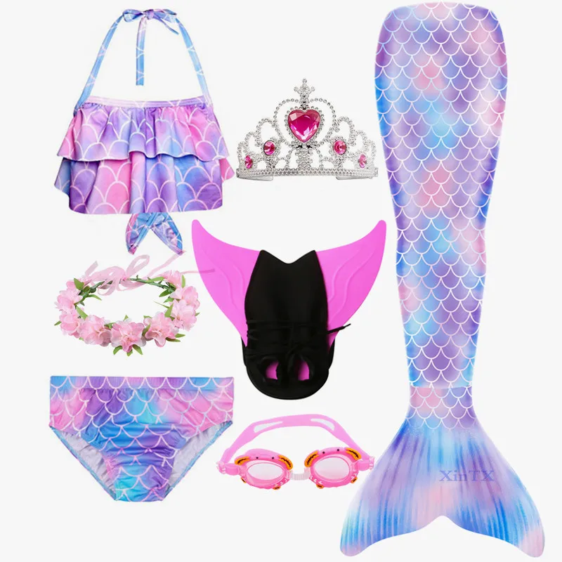 Купальный костюм русалки для девочек Костюм Русалки костюмированной вечеринки
