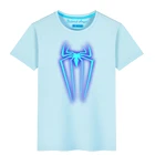 Футболка для мальчиков; Футболки с короткими рукавами и светящимся узором для детей; Топы для девочек; Футболки; Детская Повседневная Блузка; Одежда для малышей; Костюм для подростков