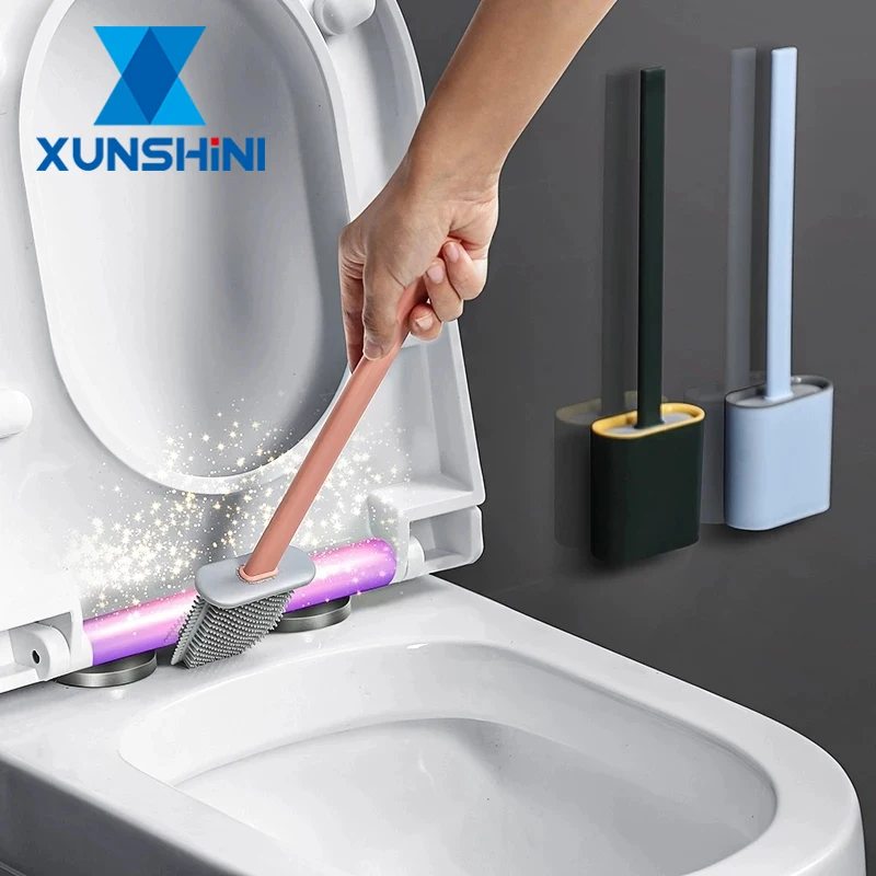 Силиконовая щетка для унитаза XUNSHINI Основа щетки резиновый держатель головки