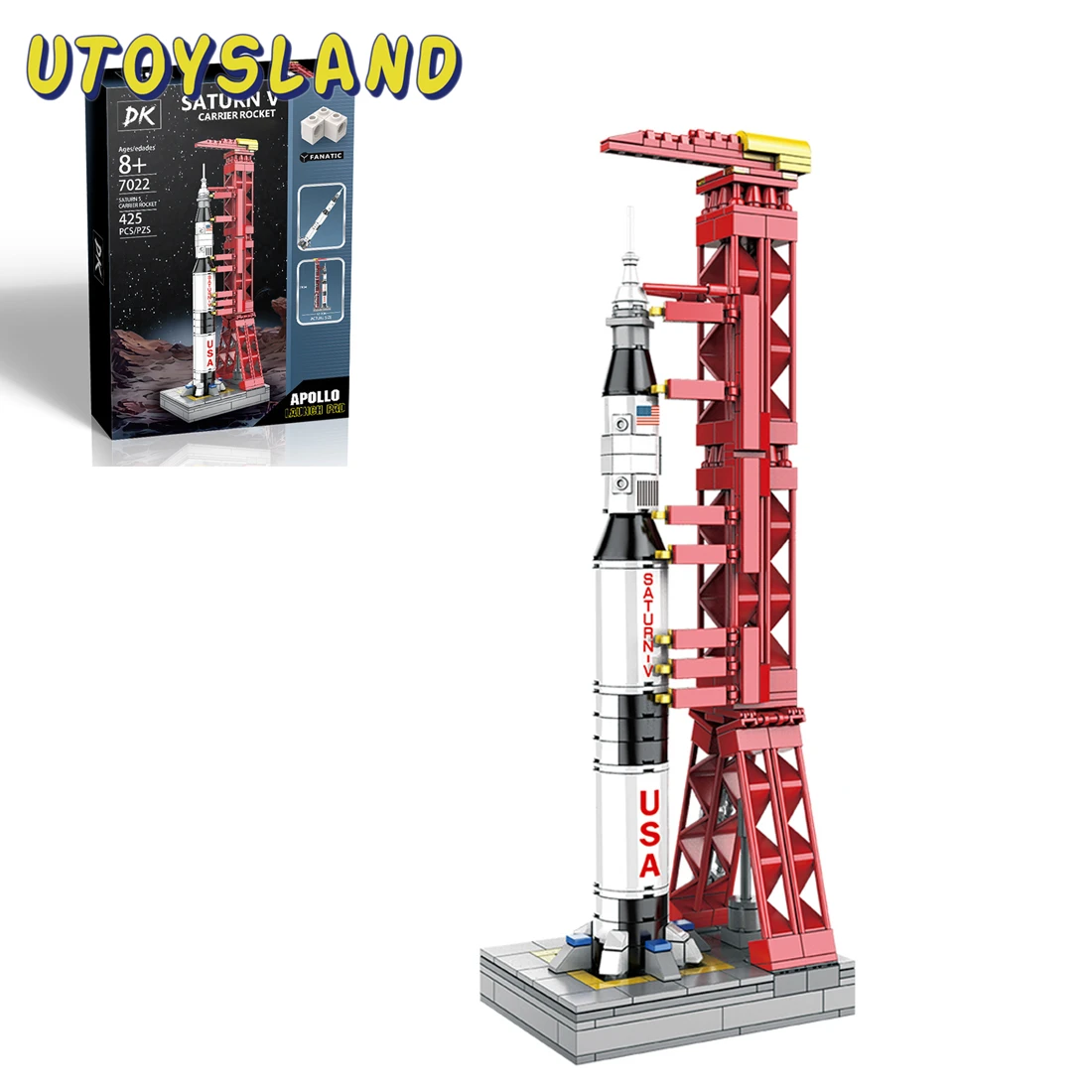 

425Pcs high-tech Apollo Project Lunar Bricks Toys Saturn V Carrier Rocket Bricks Model DIY Small Particle Toy For Children Toys