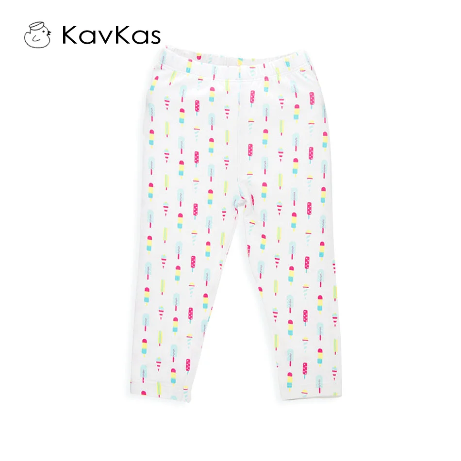Kavkas/Детские леггинсы для девочек 100% хлопок с принтом свободные длинные детские