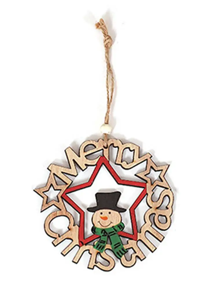 Новое Рождественское украшение из натурального дерева ручная роспись ажурные