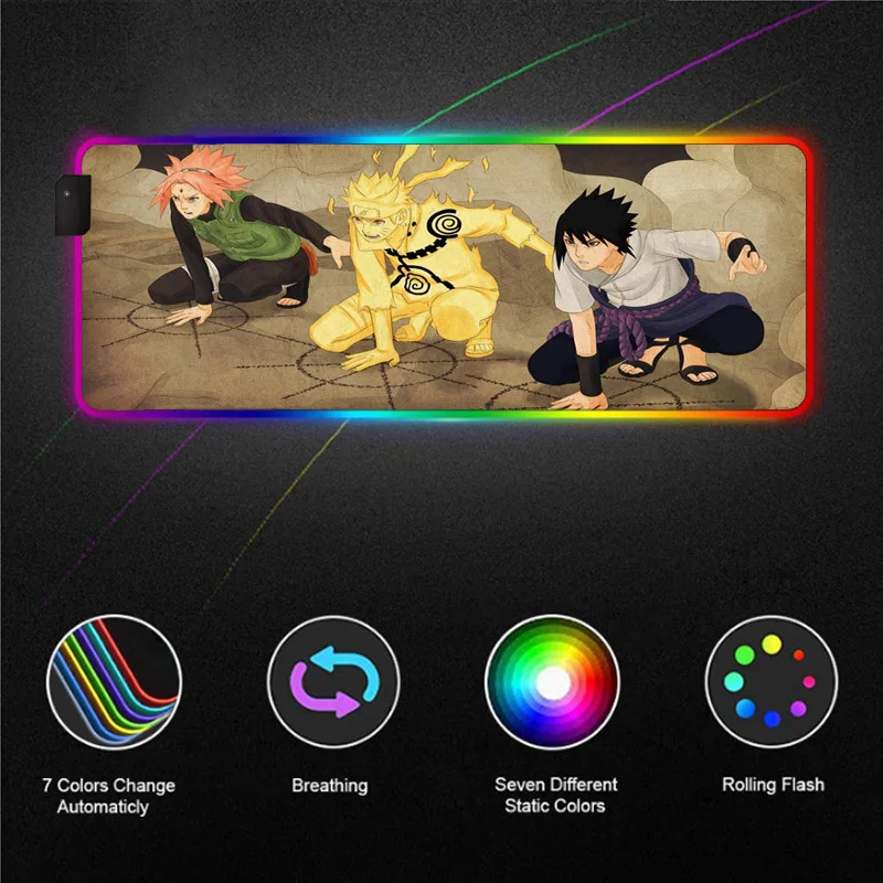 

LED Color Luminous Game anime RGB Mouse Pad Large PC MousePad Desktop Pad USB Mause Pad with Backlight 40X90/30X35 CM