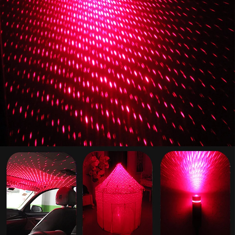 

Car Roof Star Light Interior LED Starry Laser Atmosphere Ambient Projector USB Auto Decoration Night Home Decor Galaxy Lights