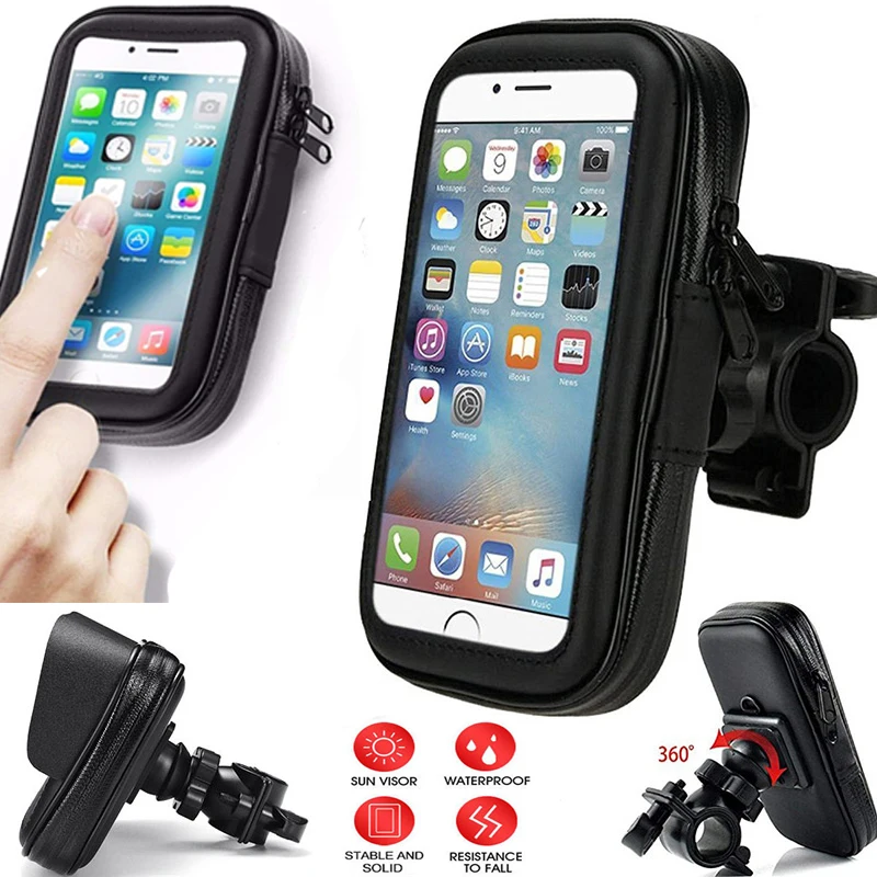 mtb bike bicycle holder bag pouch touch screen bicycle motorcycle handlebar holder for 5 5 6 5 inch waterproof cycling mounts free global shipping