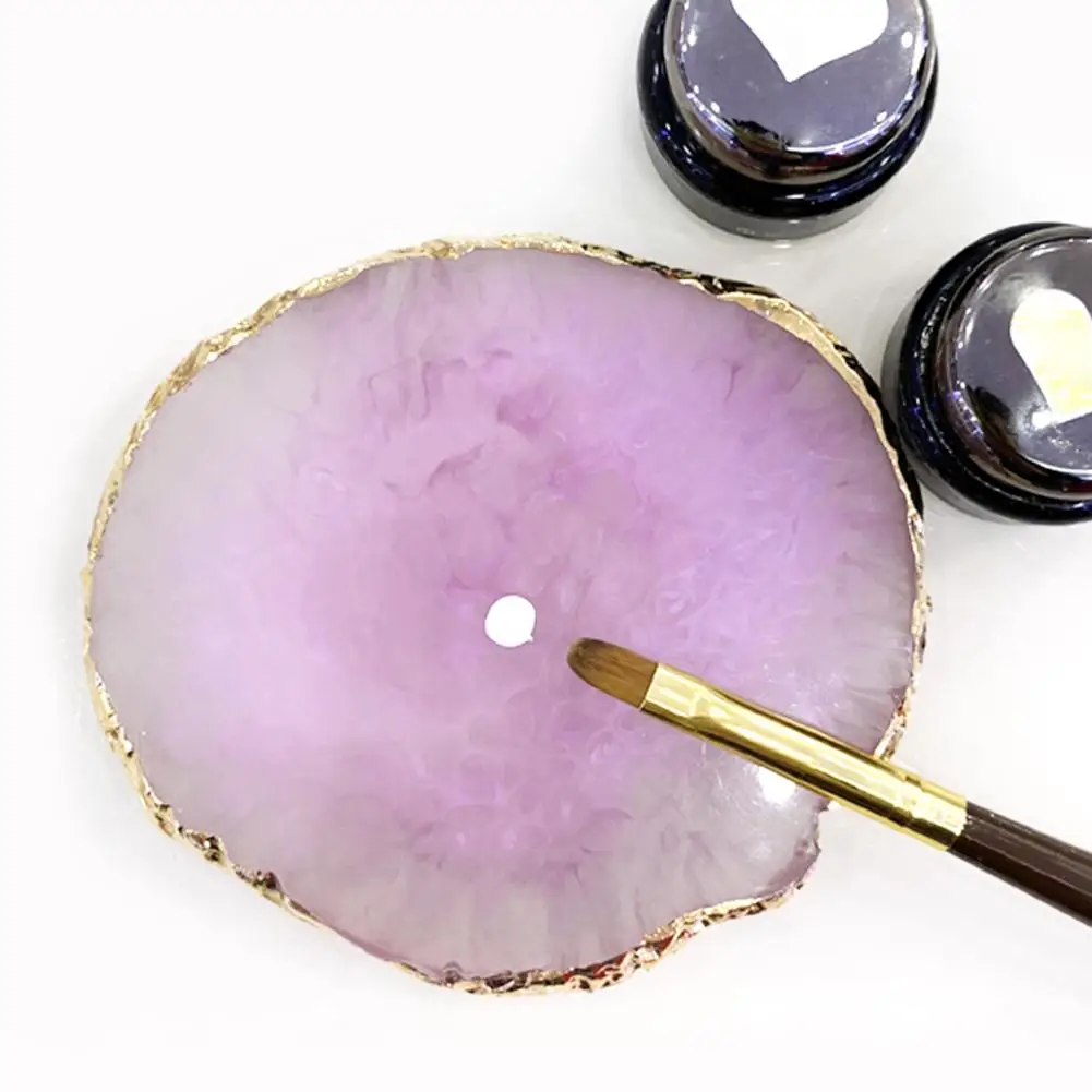 

Natural Resin Agate Nail Art Display Showing Shelf Bracket Board Salon Tools Nail Color Mixing Palette Mixer Drawing Board