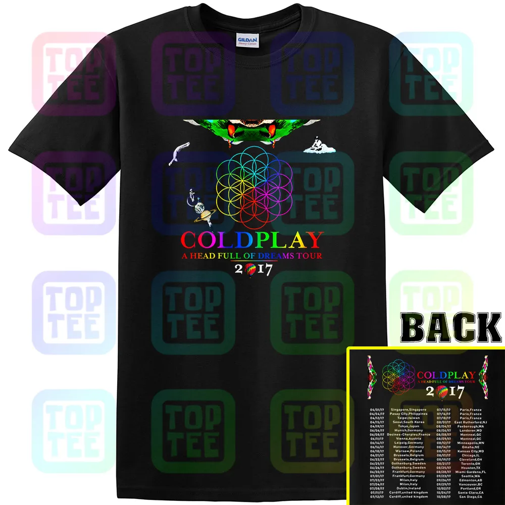 Редкая! 69299-Coldplay Тур г. футболка Размеры S-3XL