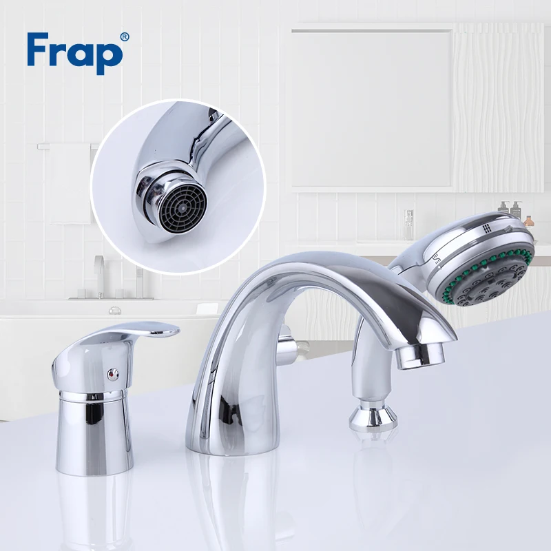 

Frap Bathtub Shower Faucets Bathroom Set System Three-Hole Separation Torneiras Do Banheiro Bath Mixer With Hand Shower F1121