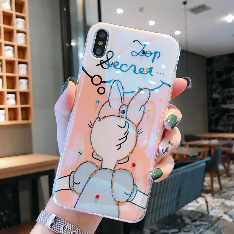 Диаманта Bling мультяшный чехол для телефона iphone XS MAX XR 6s 7 8 Плюс Минни Дейзи