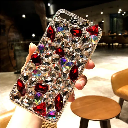 

Bling Lovely Crystal Diamonds Rhinestone 3D Stones Phone Case Cover For Iphone 6 7 8 Plus XS XR MAX For Samsung S7 S8 S9 S10 N9