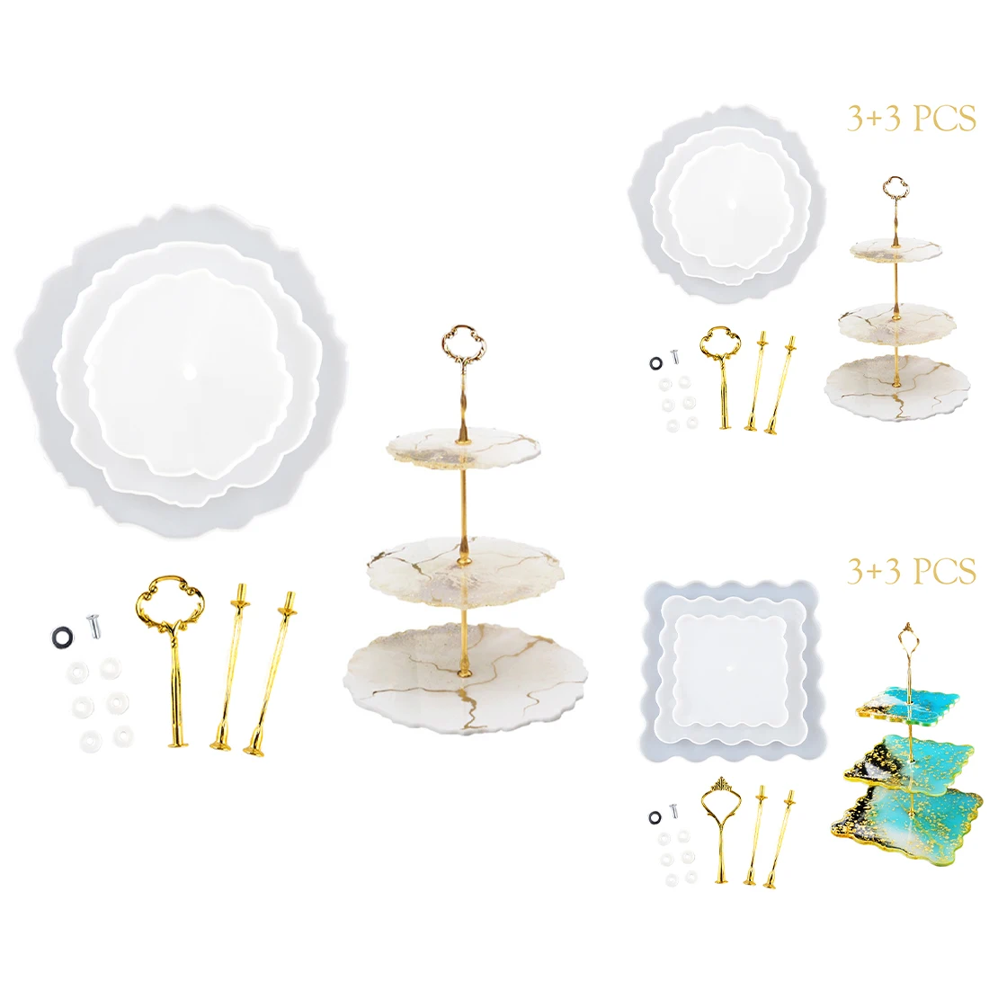 3 уровня Торт фрукты Стенд силиконовая смола лоток формы нерегулярные DIY ремесло