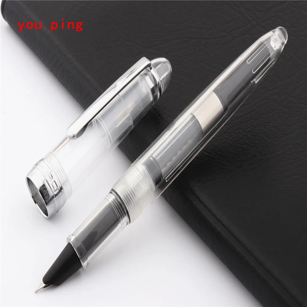 Высококачественная прозрачная белая перьевая ручка Jinhao 992 для студентов школы