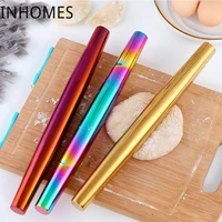 non stick stainless steel rolling pin kitchen utensils dough roller pastry pizza noodles cookie dumplings making baking tool