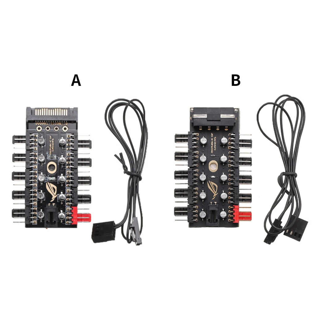 

Motherboard 1 to 10 3/4 Pin PWM CPU Cooler Fan Hub Splitter Extension 12V Power Supply Socket PC Speed Controller Adapter