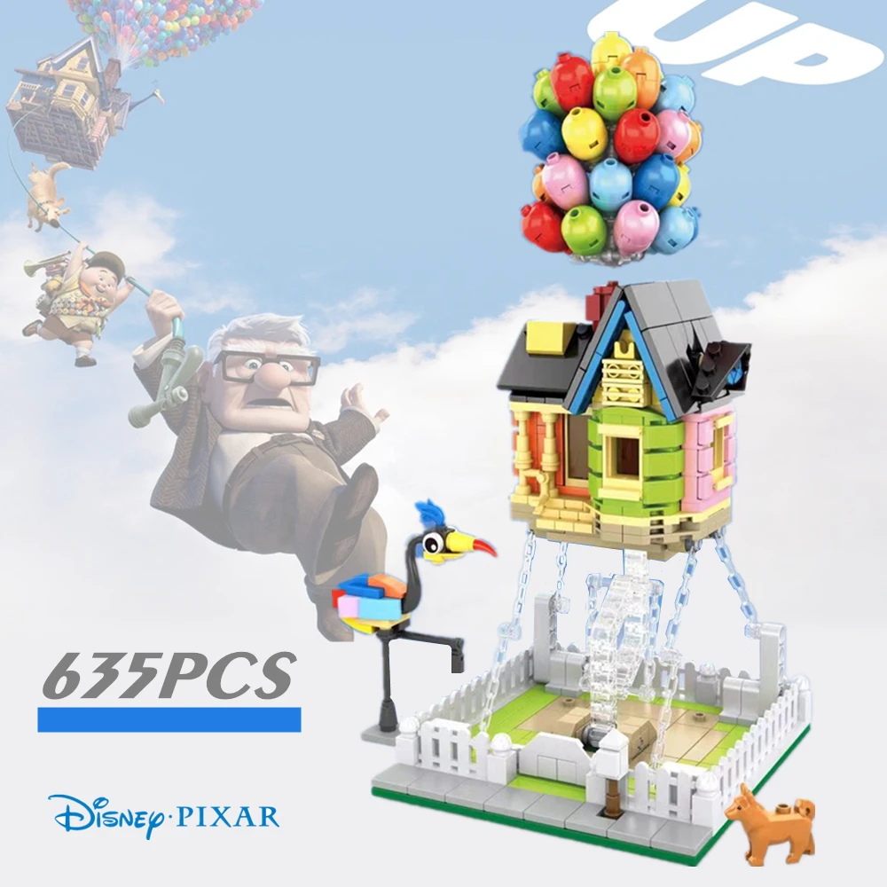 Disney Pixar UP Movie Balloon House Tensegrity Sculptures Anti Gravity Dynamics Balance Building Blocks Classic Bricks Toy Gift | Игрушки и