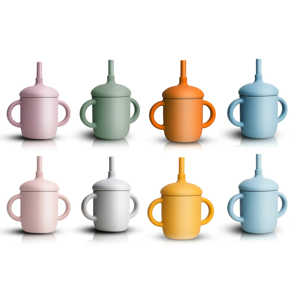 

BPA Free Baby Silicone Cup Snacks Bottle Drinkware Feeding Solid Tableware Toddlers Dishes For Baby Bowl Waterproof Sippy Cup