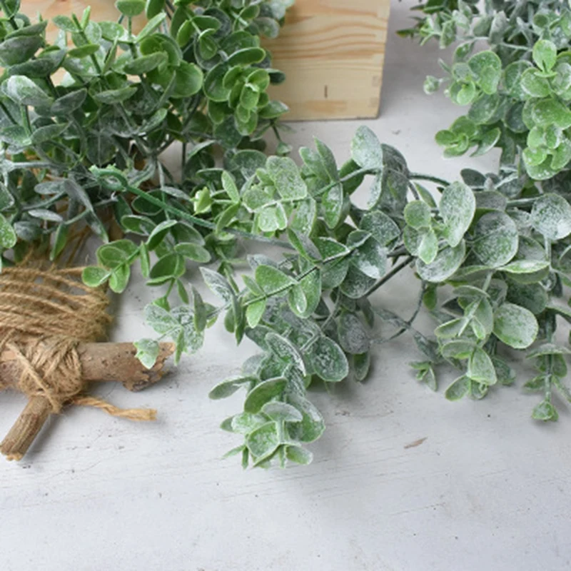 

Plastic Leaves Rattan Artificial Vine Fake Eucalyptus Leafs Ivy Hanging Plants for Home Garden Wedding Decoration