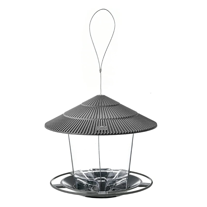 

P82D Waterproof Gazebo Hanging Wild Bird Feeder Outdoor Container with Hang Rope Feeding House Type Bird Feeder