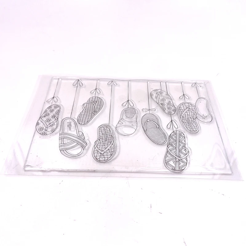 

ZFPARTY Summer Flip Flops Transparent Clear Silicone Stamp/Seal for DIY scrapbooking/photo album Decorative clear stamp sheets