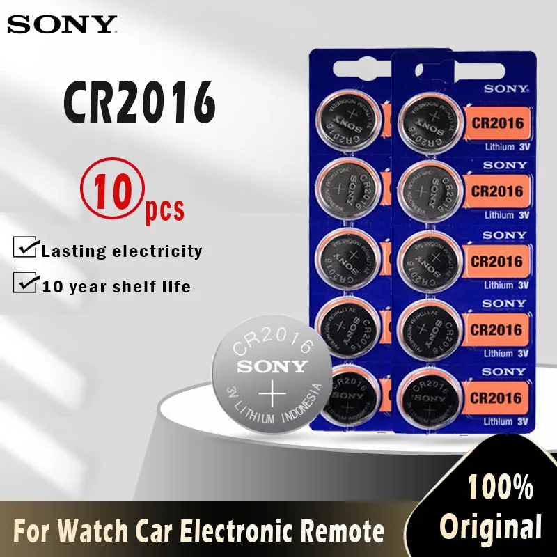 10 шт. батарейки для SONY CR2016 3 в CR 2016 LM2016 BR2016 DL2016 литиевая батарея монет часов