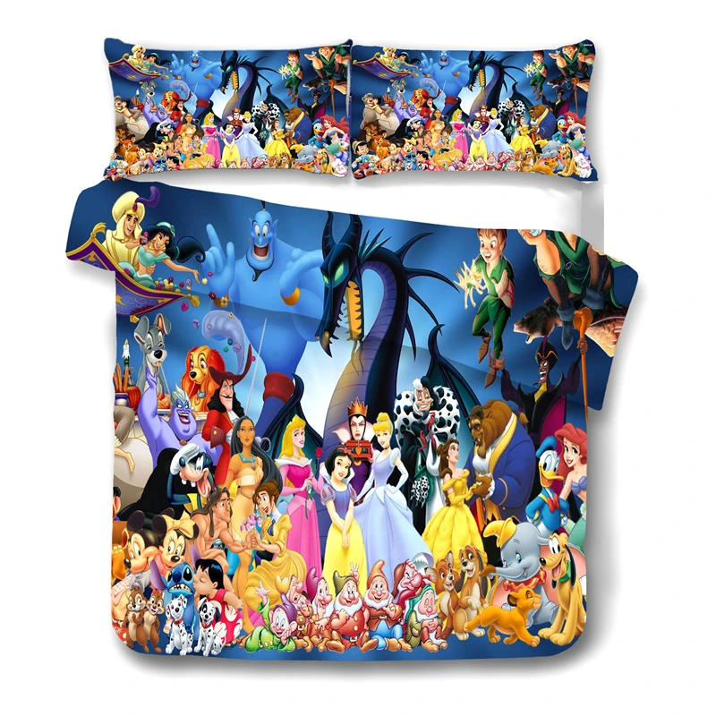 Disney Микки Мышь Постельное белье мультфильм Queen двуспальная пододеяльник с