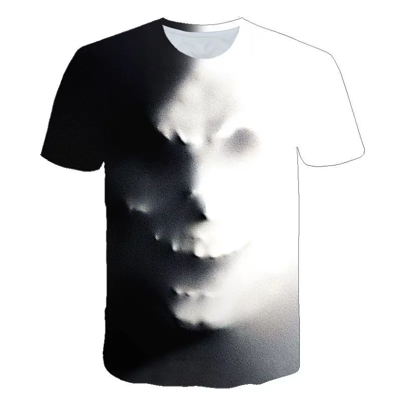 

Summer Fashion 3D Terror Pattern Men t-shirt New Casual Cool Style Print T-shirt Personality Hip Hop t-shirts with short sleeves